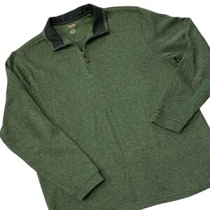 Marc Edwards Motion Plus Mens Green Quarter Zip Pullover Sweater XL Polyester